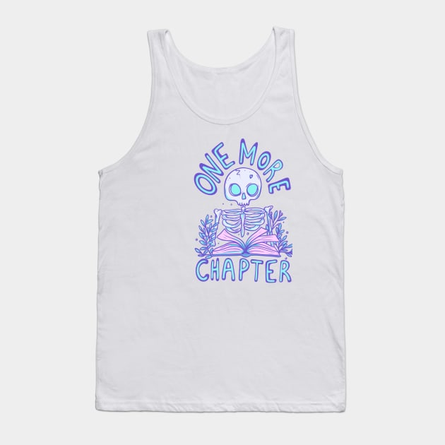 Skeleton Reading a Book - One More Chapter Before Eternal Slumber Tank Top by Jess Adams